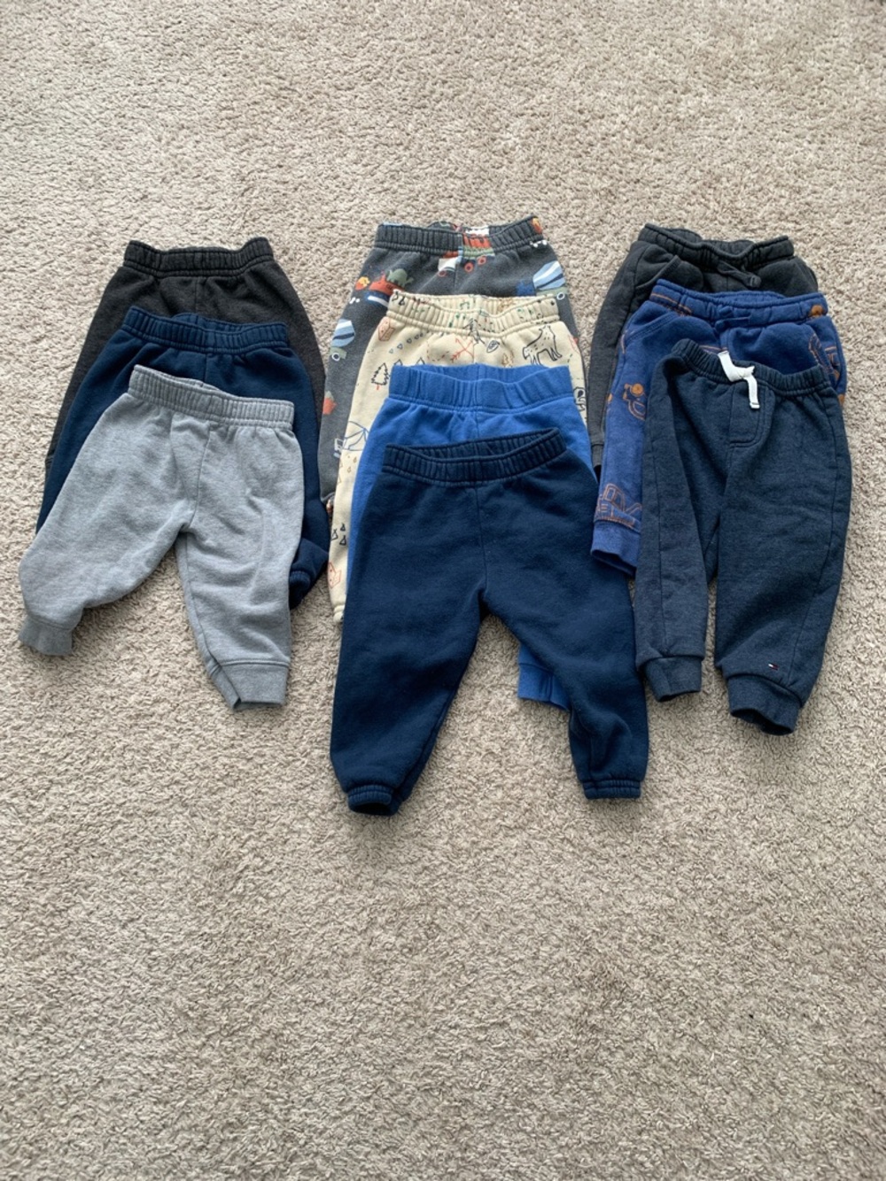 Qty. 13 infant sweat pants 6-9m & 12m